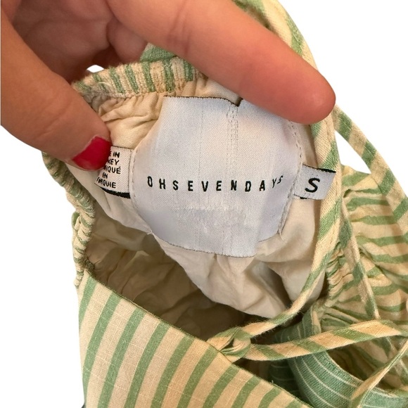 OhSevenDays Beth Dress – Green Stripe – Size Small – 100% Cotton - Picture 7 of 9